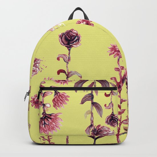 yellow back, pink nature Backpack