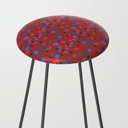 Dancing like Piet Mondrian - Composition in Color A. Composition with Red, and Blue on the dark brown background Counter Stool