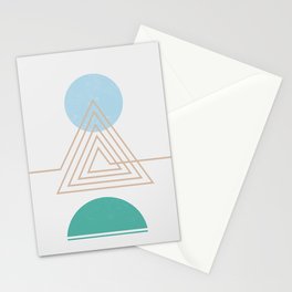 Abstraction_NEW_TRIANGLE_MOUNTAINS_SUN_POP_ART_0207A Stationery Card