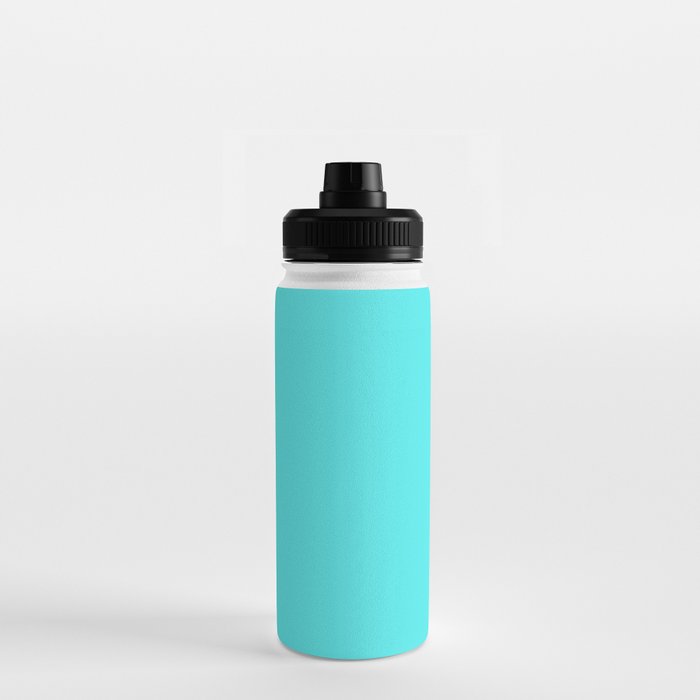Solid Celeste Bright Aqua Blue Color Water Bottle by PodArtist
