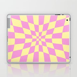 Distorted Groovy Strawberry Banana Gingham Laptop & iPad Skin
