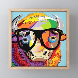 Hipster Bison "Buffalo" Framed Mini Art Print