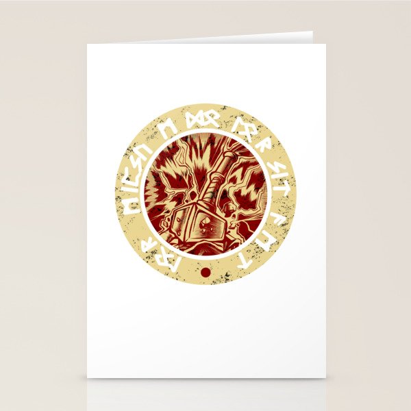 Thor's Hammer Mjolnir Odin Norse Mythology Viking Stationery Cards by