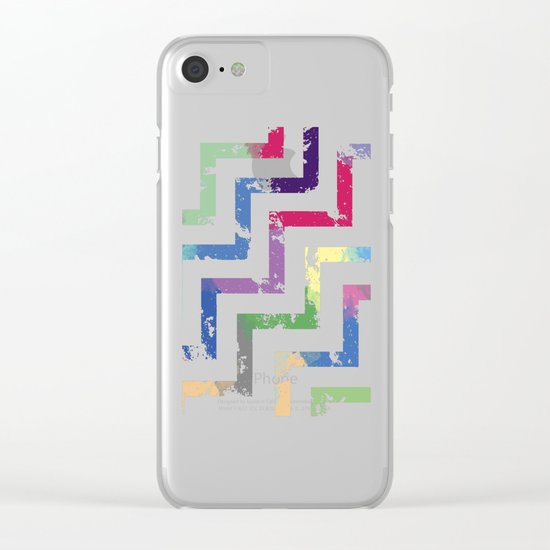 Colorful Geometric VI Clear iPhone Case