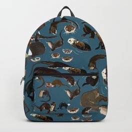 Otters of the World pattern in teal Backpack