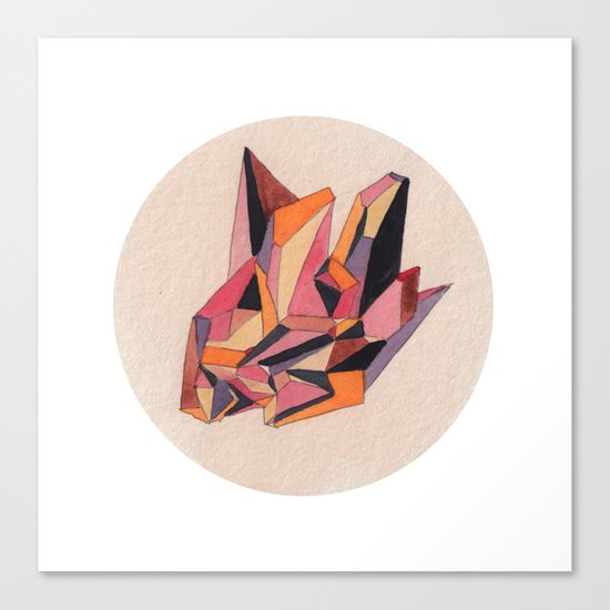 Warm Geometric Watercolour Canvas Print