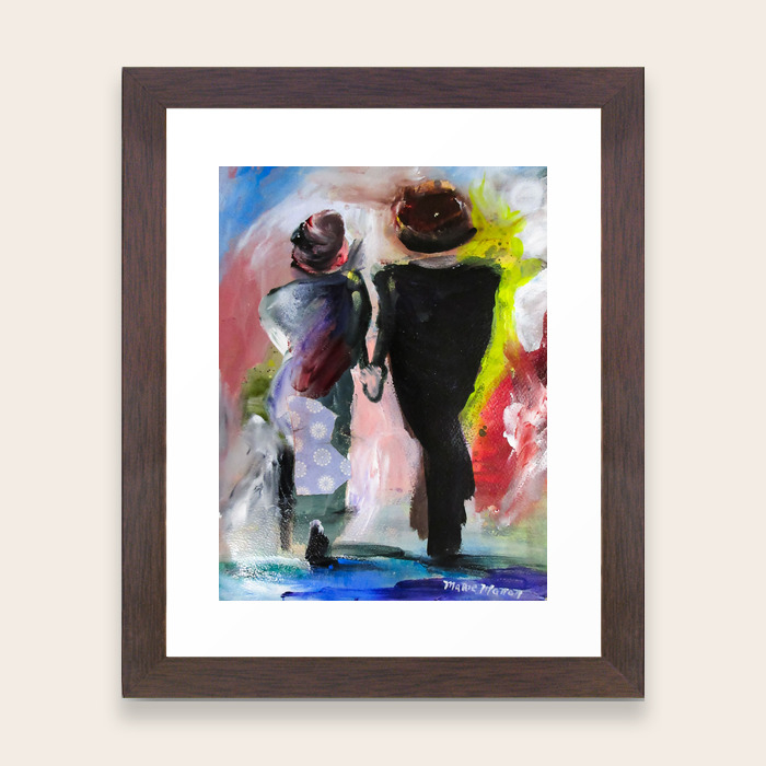 Happy Anniversary Abstract Figure Painting Framed Art Print By