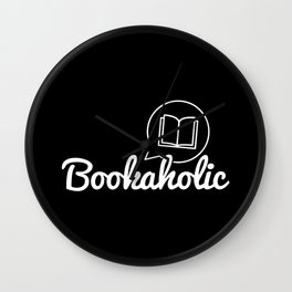Bookaholic Text Bookworm Book Lover Reading Wall Clock