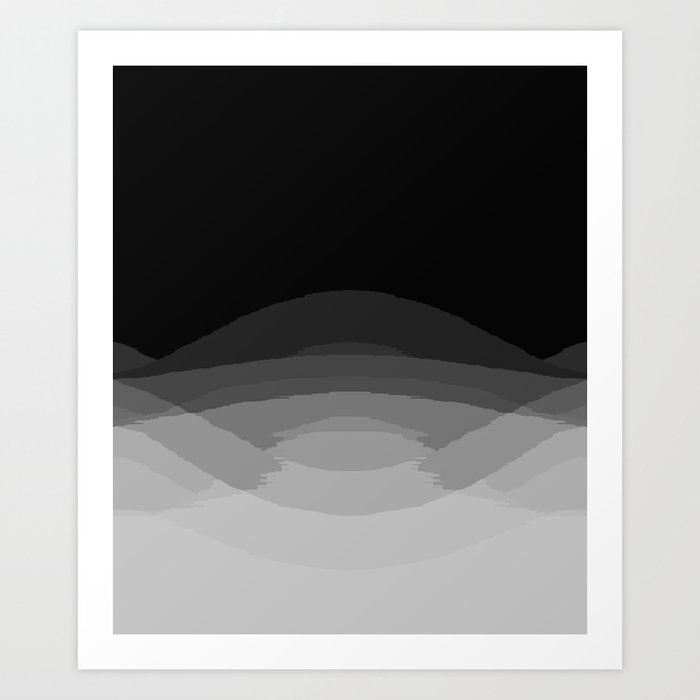 Gray Black Ombre Pattern Art Print