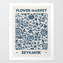 Flower Market Reykjavik Art Print