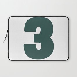 3 (Dark Green & White Number) Laptop Sleeve