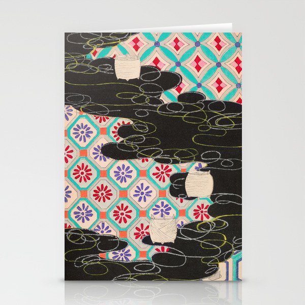 Abstract Geometric Pattern Vintage Japanese Print Stationery Cards