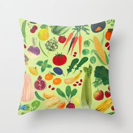 Fruits and Veggies Throw Pillow