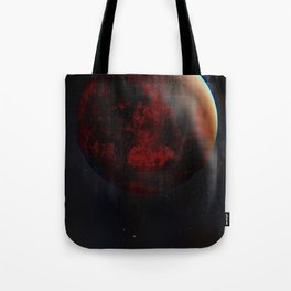 Red Glitch Planet Tote Bag