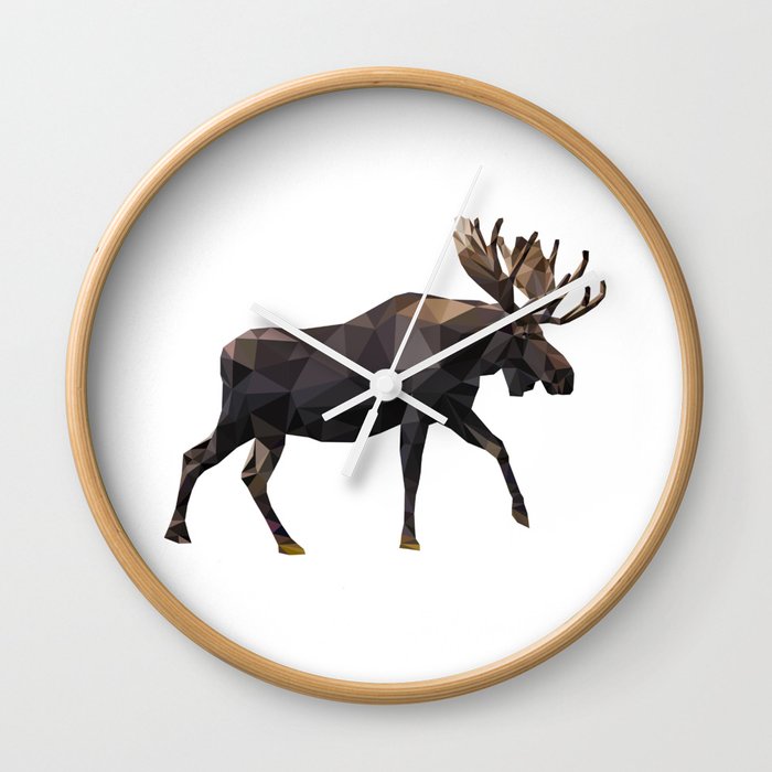 Polygon Geometric Moose Wall Clock By Linalittlefield Society6
