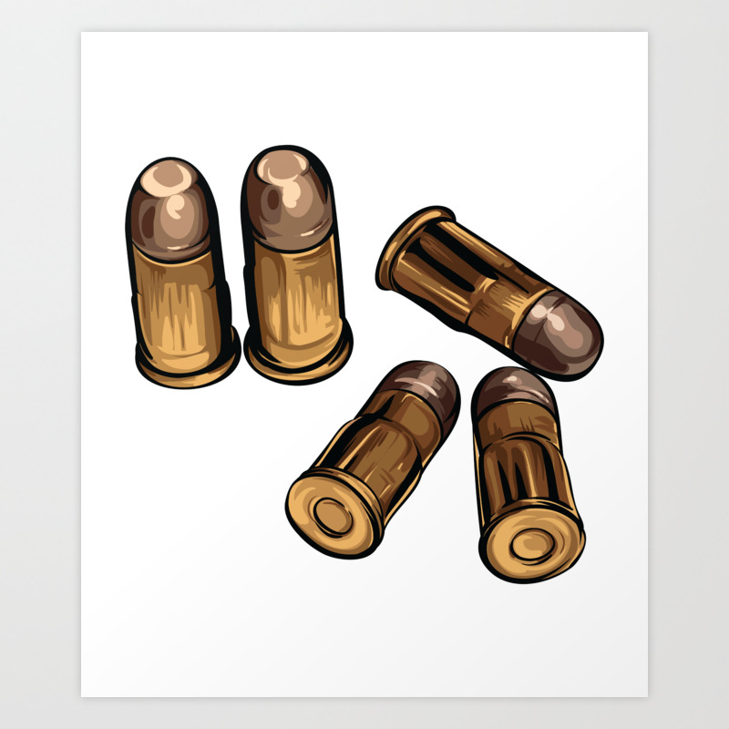 Cartoon Gun Bullets Art Print By Azza1070 Society6