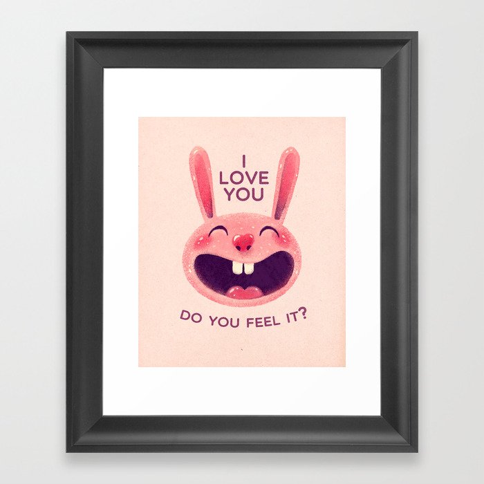 Bunny with love Framed Art Print