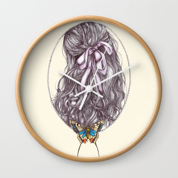 Bow and Butterfly Wall Clock
