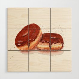 Watercolor Chocolate Donuts Wood Wall Art