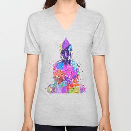 Watercolor Buddha V Neck T Shirt