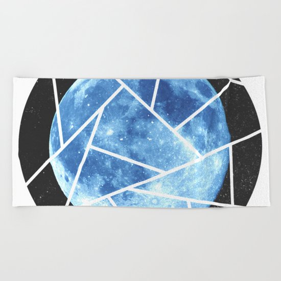 Blue Moon Minimal Design Beach Towel