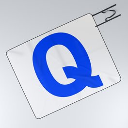 Letter Q (Blue & White) Picnic Blanket