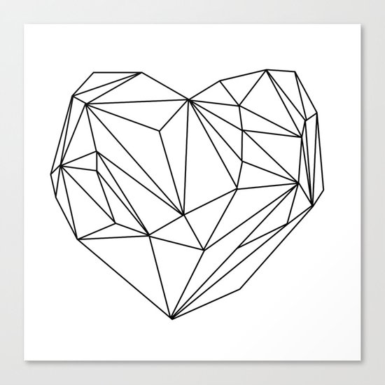 Heart Graphic (black on white) Canvas Print