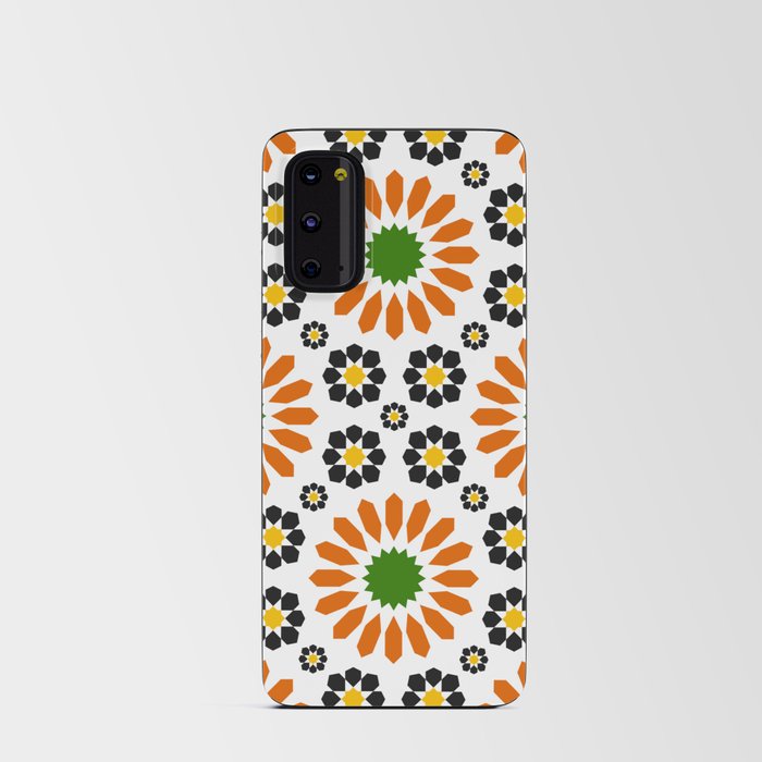 Orange and Black Moroccan Tiles Pattern Android Card Case