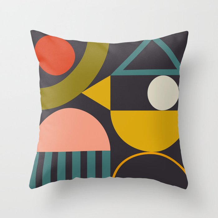 mid century bauhaus geometry abstract 2020 Throw Pillow