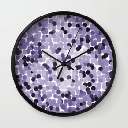 Purple Dot Mania Wall Clock