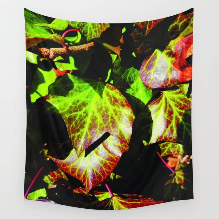Red and green Ivy in January Wall Tapestry
