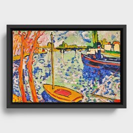 Maurice de Vlaminck, The River Seine at Chatou Framed Canvas
