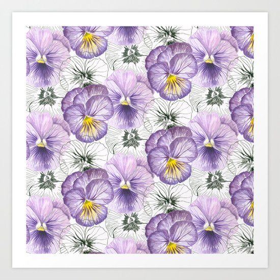 Pansy pattern Art Print