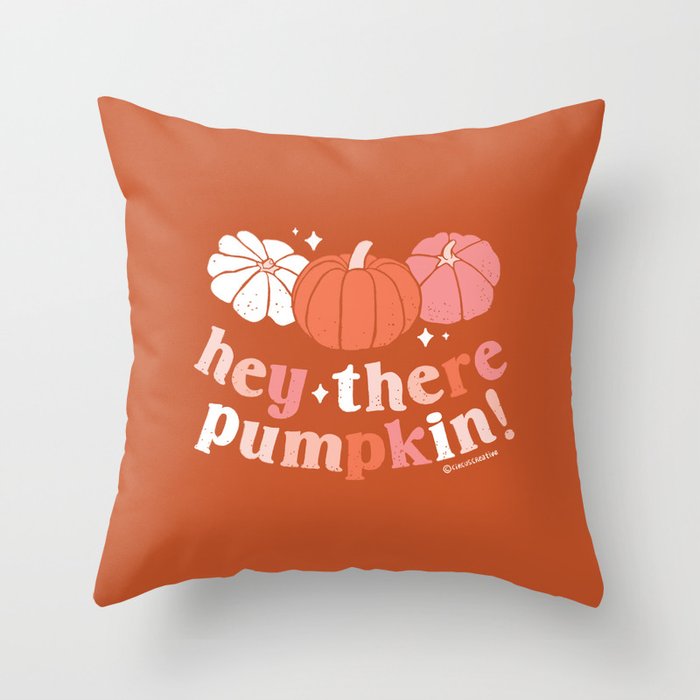 Hey There Pumpkin - Burnt Orange Throw Pillow