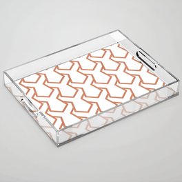 Pink and White Tessellation Line Pattern 11 Pairs Dulux 2022 Popular Colour Treasured Coral Acrylic Tray
