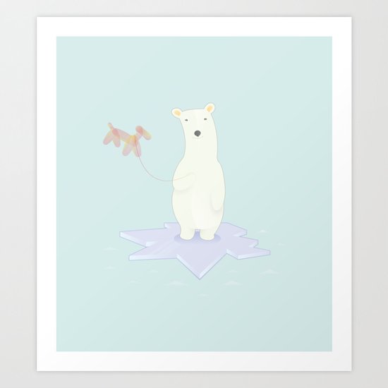 Polar bears love balloons Art Print