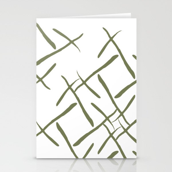 Dark green cross marks Stationery Cards