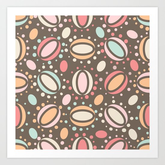 Retro pattern. Beans. Art Print