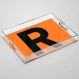 Letter R (Black & Orange) Acrylic Tray