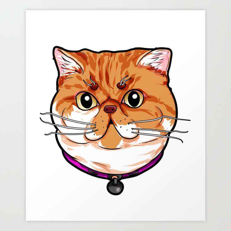 Exotic Shorthair Cat Cats Face Cute Sweet Cartoon Art Print By Moonpie90 Society6