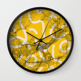 Madison City Map Collage Wall Clock