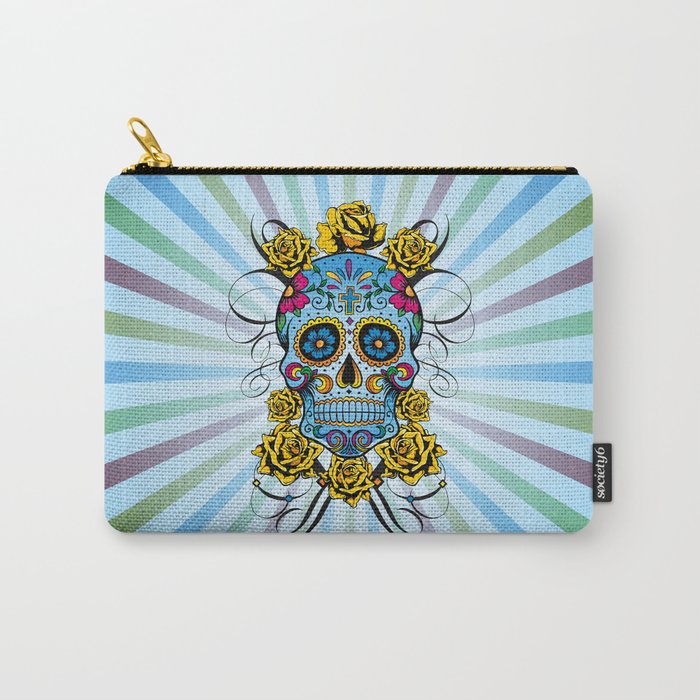 Sugar skull- Day of the dead- blue Carry-All Pouch