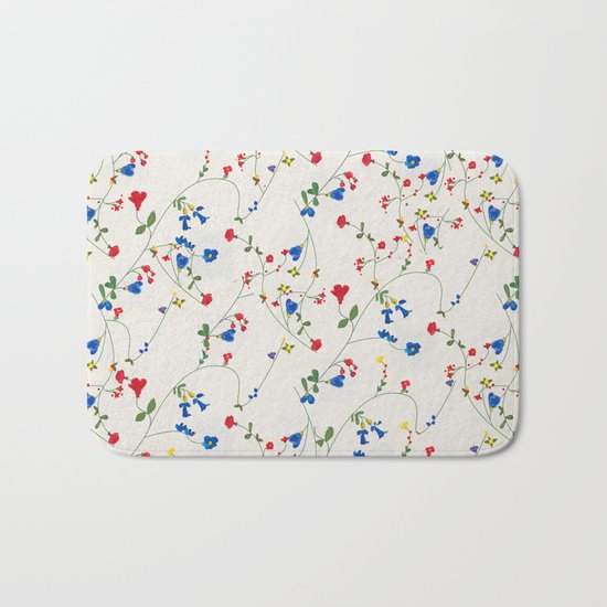 Bright Flower Pattern Bath Mat