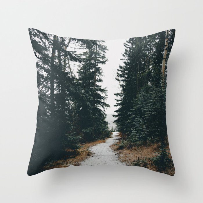 Winter Walk in the Trees Throw Pillow