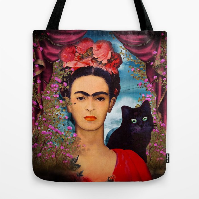 TOTE Reversible Oilcloth Market Bag - Frida Black/Paradise Black