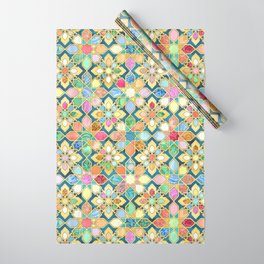 Gilded Moroccan Mosaic Tiles Wrapping Paper