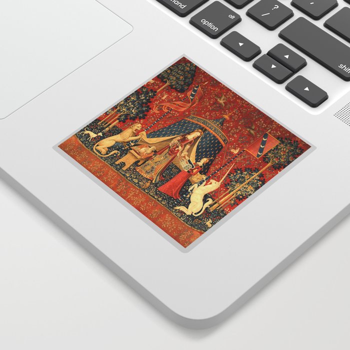 Lady and The Unicorn Medieval Tapestry Sticker