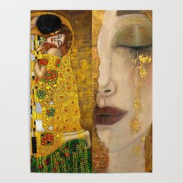 Gustav Klimt portrait The Kiss & The Golden Tears (Freya's Tears) No. 1 Poster