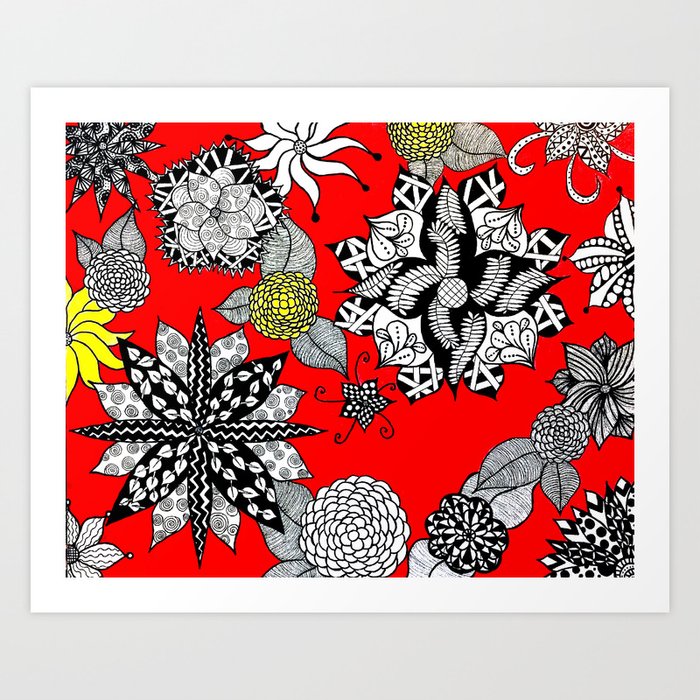 Pattern in Red  Art Print