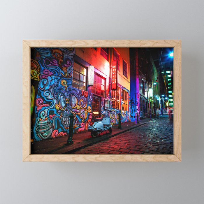 Evening in Hosier Lane Framed Mini Art Print